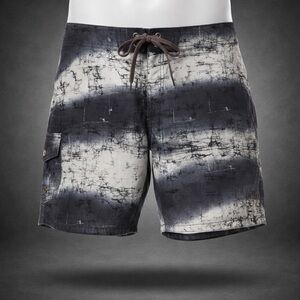 Billabong Boys Board Shorts Size 7 Cargo Swim Surf Beach Black Gray